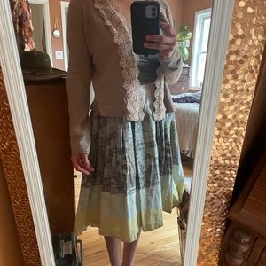 RARE Anthropologie Odille forest for the trees skirt size 8